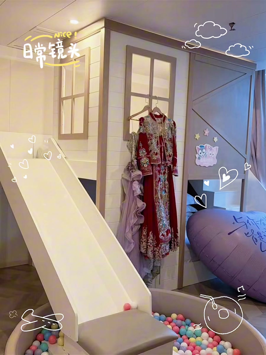 10月1日H栋婚礼婚房布置与夜间烟花实拍